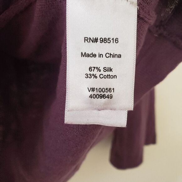 *Coldwater Creek Plum Silk Cardigan Sz M - Picture 4 of 5